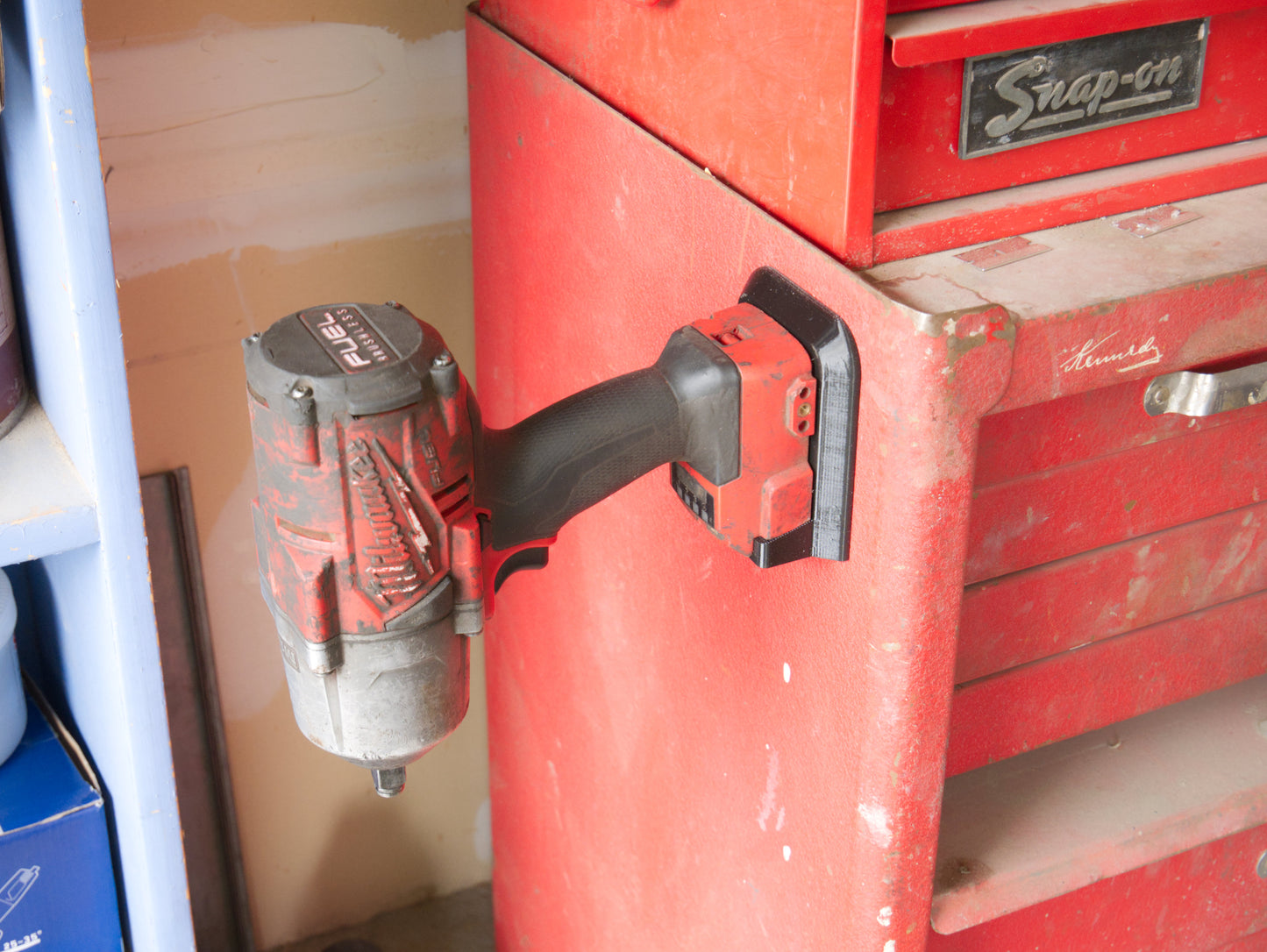 Milwaukee M18 Magnetic Tool Holder – Heavy-Duty M18 Organizer with 110lb Magnets – Not Affiliated with Milwaukee Tools - in use with tool
