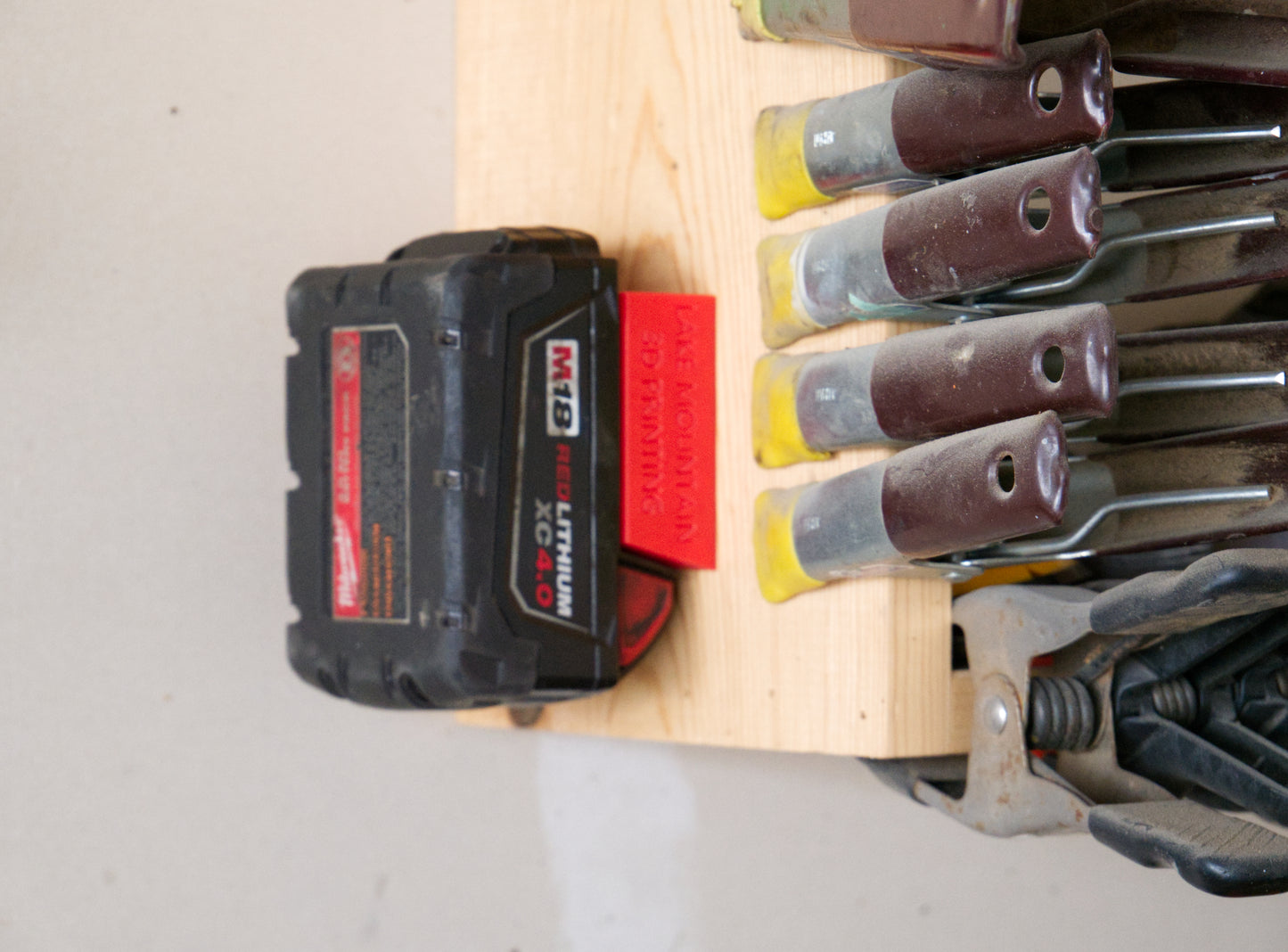 Milwaukee M18 Battery Holder 4-Pack – Durable and Convenient Milwaukee Battery Holders - in use