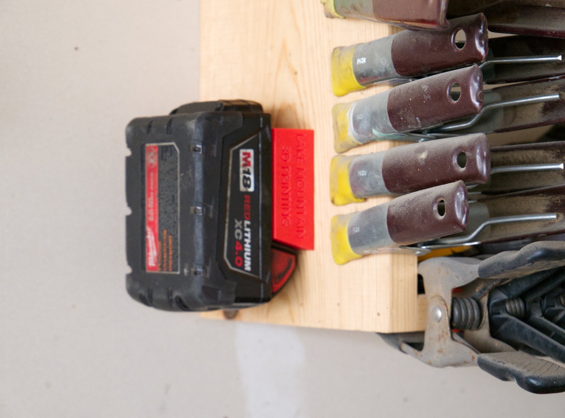 Milwaukee M18 Battery Holder 4-Pack – Durable and Convenient Milwaukee Battery Holders - in use