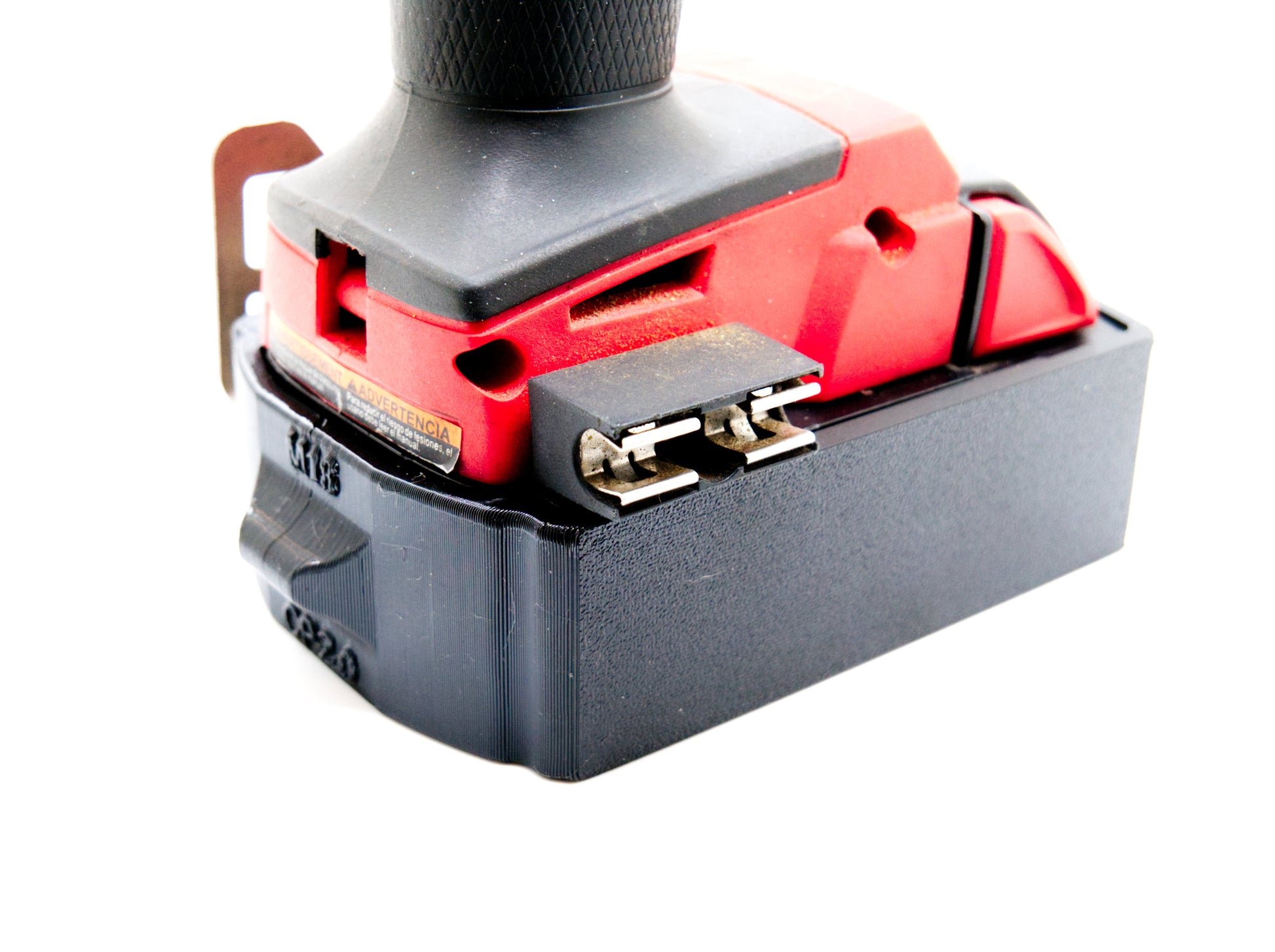 Milwaukee M18 Magnetic Battery Boot – Protective Case for M18 CP 2.0 Batteries - on batter - on tool right rear view