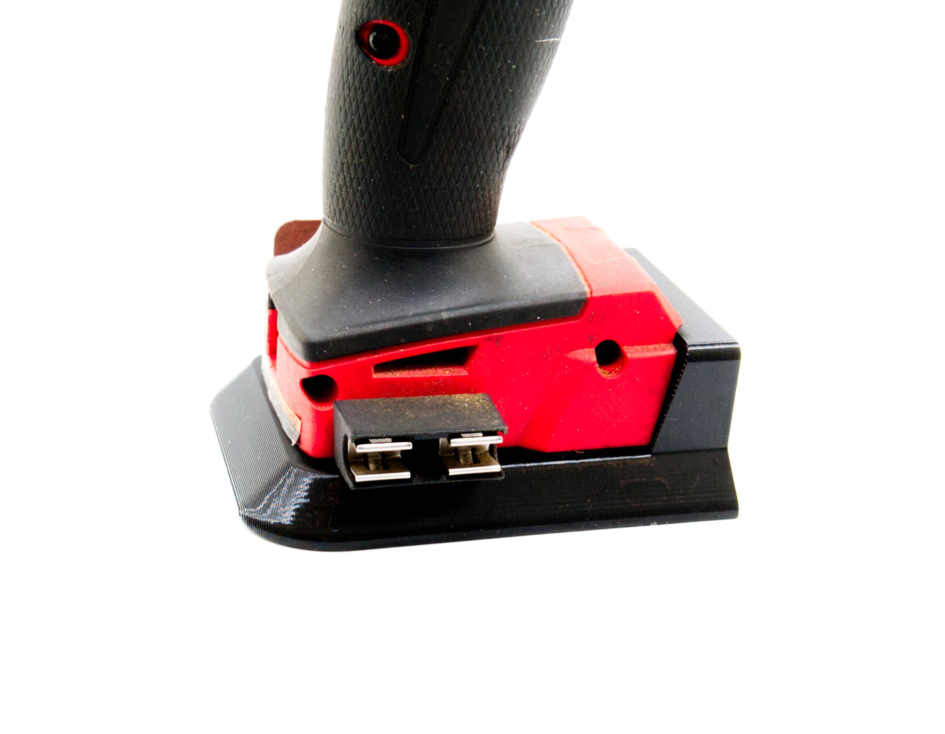 Milwaukee M18 Magnetic Tool Holder – Heavy-Duty M18 Organizer with 110lb Magnets – Not Affiliated with Milwaukee Tools - with tool - side view