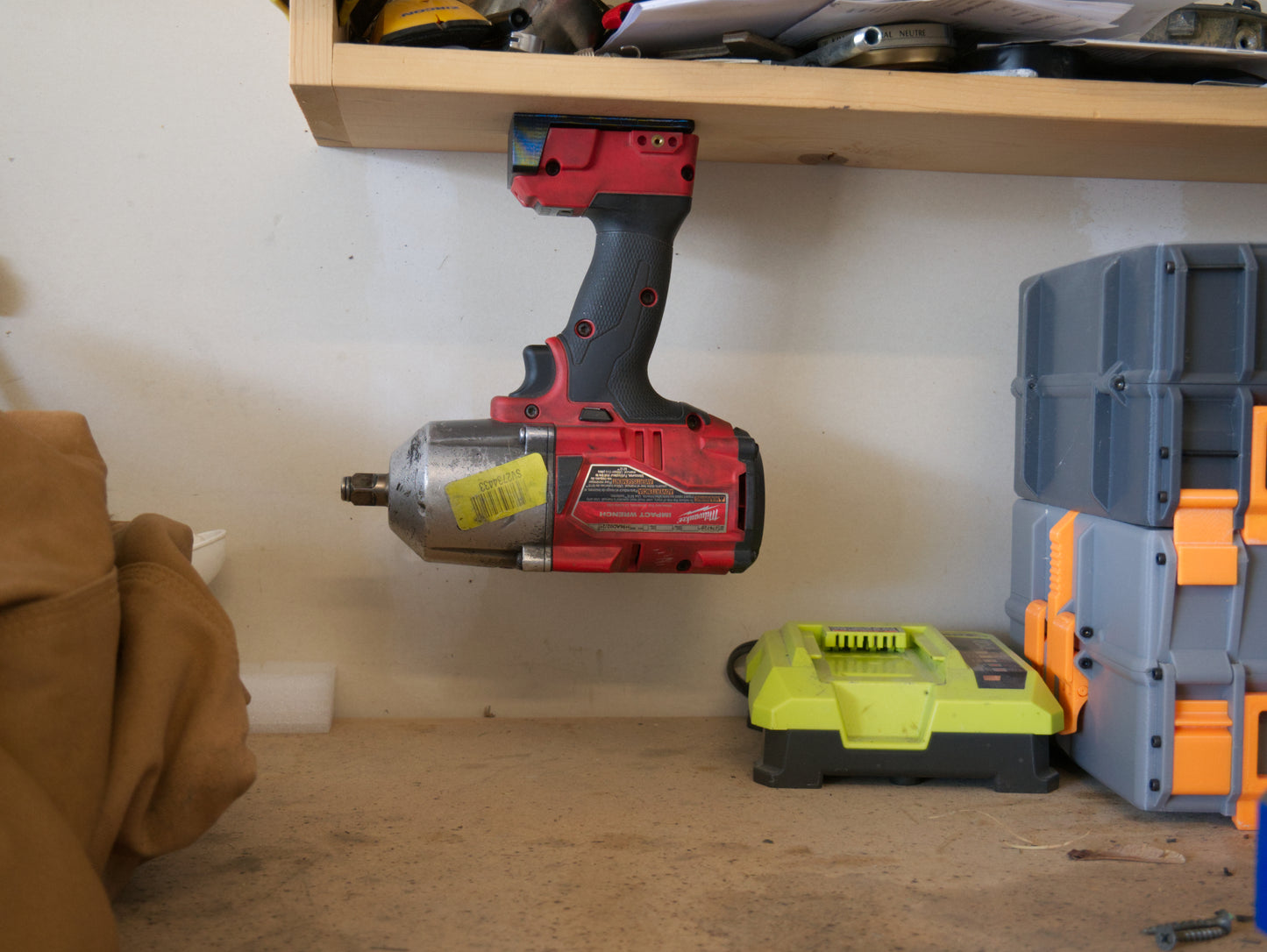 Milwaukee M18 Tool Holder – Durable Milwaukee Tool Hanger for Organized Storage - in use
